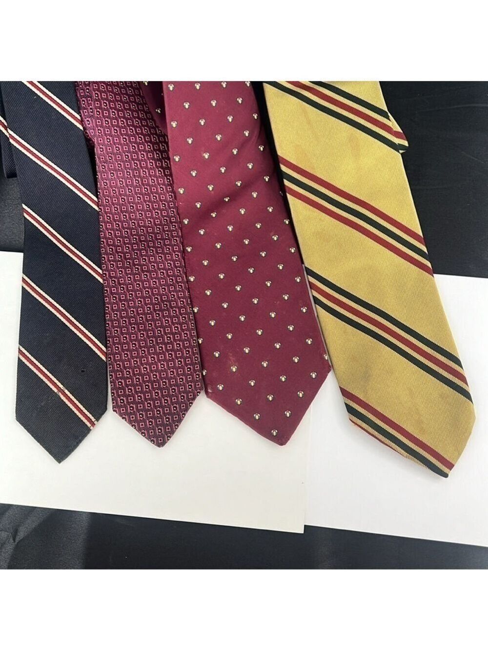 Men’s neckties,vintage,lot of 4.Great for crafts,up cycling, preowned condition